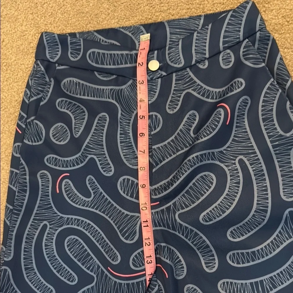SHEIN Blue and Pink Wide Leg Pants with Psychedelic Pattern